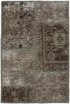 Persischer Vintage Patchwork Teppich handgeknüpft