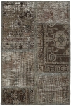 Persischer Vintage Patchwork Teppich handgeknüpft