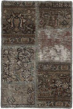 Persischer Vintage Patchwork Teppich handgeknüpft