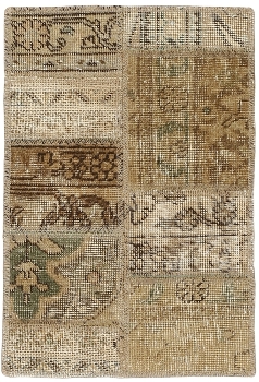 Persischer Vintage Patchwork Teppich handgeknüpft