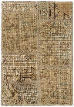 Persischer Vintage Patchwork Teppich handgeknüpft