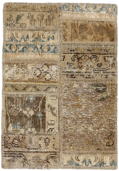 Persischer Vintage Patchwork Teppich handgeknüpft