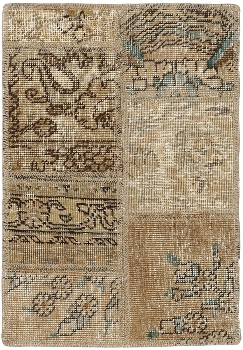 Persischer Vintage Patchwork Teppich handgeknüpft