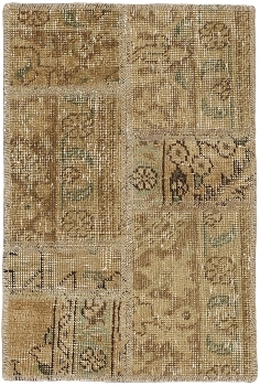Persischer Vintage Patchwork Teppich handgeknüpft