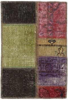 Persischer Vintage Patchwork Teppich handgeknüpft