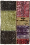 Persischer Vintage Patchwork Teppich handgeknüpft