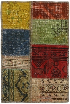 Persischer Vintage Patchwork Teppich handgeknüpft