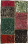 Persischer Vintage Patchwork Teppich handgeknüpft