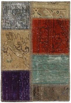 Persischer Vintage Patchwork Teppich handgeknüpft