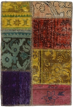 Persischer Vintage Patchwork Teppich handgeknüpft