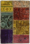 Persischer Vintage Patchwork Teppich handgeknüpft