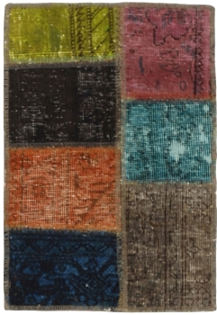 Persischer Vintage Patchwork Teppich handgeknüpft