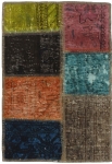 Persischer Vintage Patchwork Teppich handgeknüpft