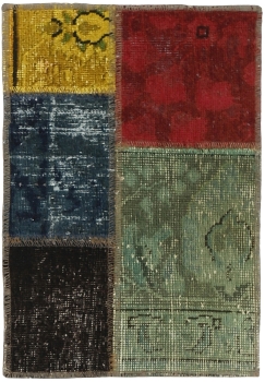 Persischer Vintage Patchwork Teppich handgeknüpft