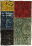 Persischer Vintage Patchwork Teppich handgeknüpft