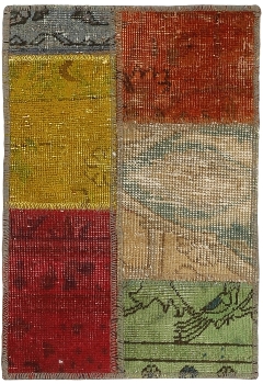 Persischer Vintage Patchwork Teppich handgeknüpft