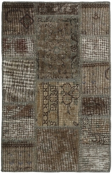 Persischer Vintage Patchwork Teppich handgeknüpft