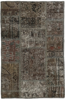 Persischer Vintage Patchwork Teppich handgeknüpft