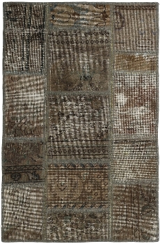 Persischer Vintage Patchwork Teppich handgeknüpft
