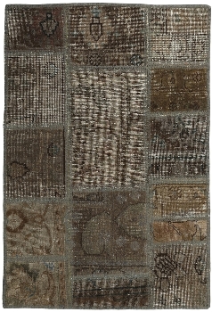 Persischer Vintage Patchwork Teppich handgeknüpft
