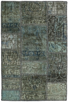 Persischer Vintage Patchwork Teppich handgeknüpft