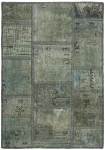 Persischer Vintage Patchwork Teppich handgeknüpft