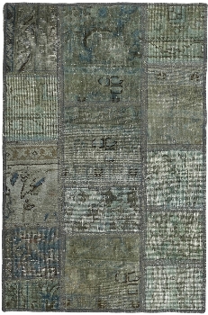 Persischer Vintage Patchwork Teppich handgeknüpft