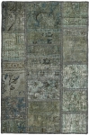 Persischer Vintage Patchwork Teppich handgeknüpft