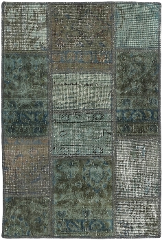 Persischer Vintage Patchwork Teppich handgeknüpft