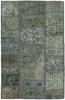 Persischer Vintage Patchwork Teppich handgeknüpft