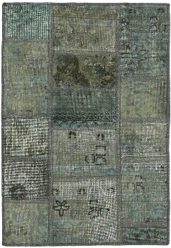 Persischer Vintage Patchwork Teppich handgeknüpft