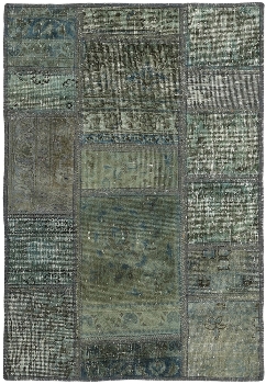 Persischer Vintage Patchwork Teppich handgeknüpft