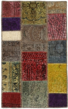 Persischer Vintage Patchwork Teppich handgeknüpft