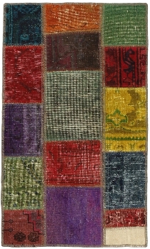 Persischer Vintage Patchwork Teppich handgeknüpft