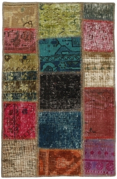 Persischer Vintage Patchwork Teppich handgeknüpft