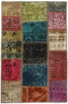 Persischer Vintage Patchwork Teppich handgeknüpft
