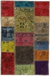 Persischer Vintage Patchwork Teppich handgeknüpft