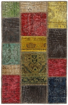Persischer Vintage Patchwork Teppich handgeknüpft