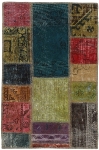 Persischer Vintage Patchwork Teppich handgeknüpft