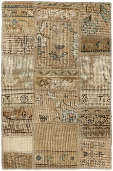 Persischer Vintage Patchwork Teppich handgeknüpft