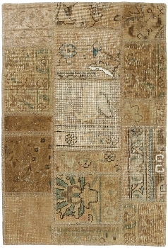 Persischer Vintage Patchwork Teppich handgeknüpft
