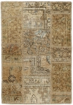 Persischer Vintage Patchwork Teppich handgeknüpft