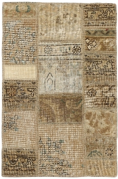 Persischer Vintage Patchwork Teppich handgeknüpft