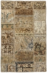 Persischer Vintage Patchwork Teppich handgeknüpft