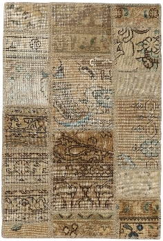Persischer Vintage Patchwork Teppich handgeknüpft