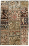 Persischer Vintage Patchwork Teppich handgeknüpft