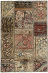 Persischer Vintage Patchwork Teppich handgeknüpft