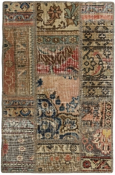Persischer Vintage Patchwork Teppich handgeknüpft