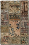 Persischer Vintage Patchwork Teppich handgeknüpft