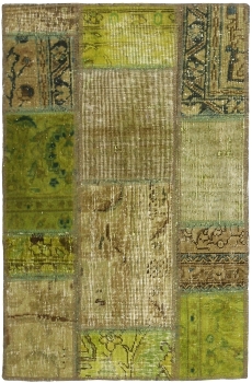 Persischer Vintage Patchwork Teppich handgeknüpft